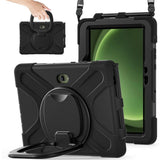 Samsung Galaxy Tab Active5 Pro / Active4 Pro EIDERWOOD Hybrid Plastic Kids Case w. Kickstand & Strap - Black