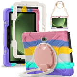 Samsung Galaxy Tab Active5 Pro / Active4 Pro EIDERWOOD Hybrid Plastic Kids Case w. Kickstand & Strap - Multi