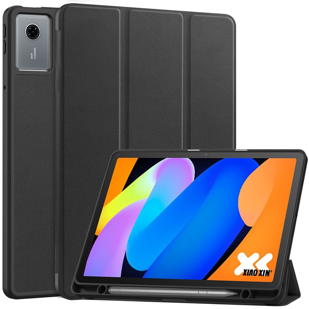 Lenovo Idea Tab 11 EIDERWOOD Leather Flip Case w. Pen Holder - Black