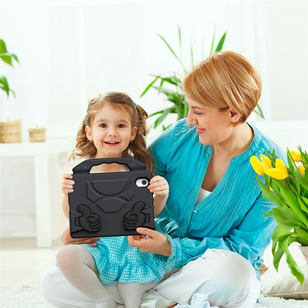 EIDERWOOD iPad Mini (2024 / 2021) Kids Case with Thumb Kickstand - Black