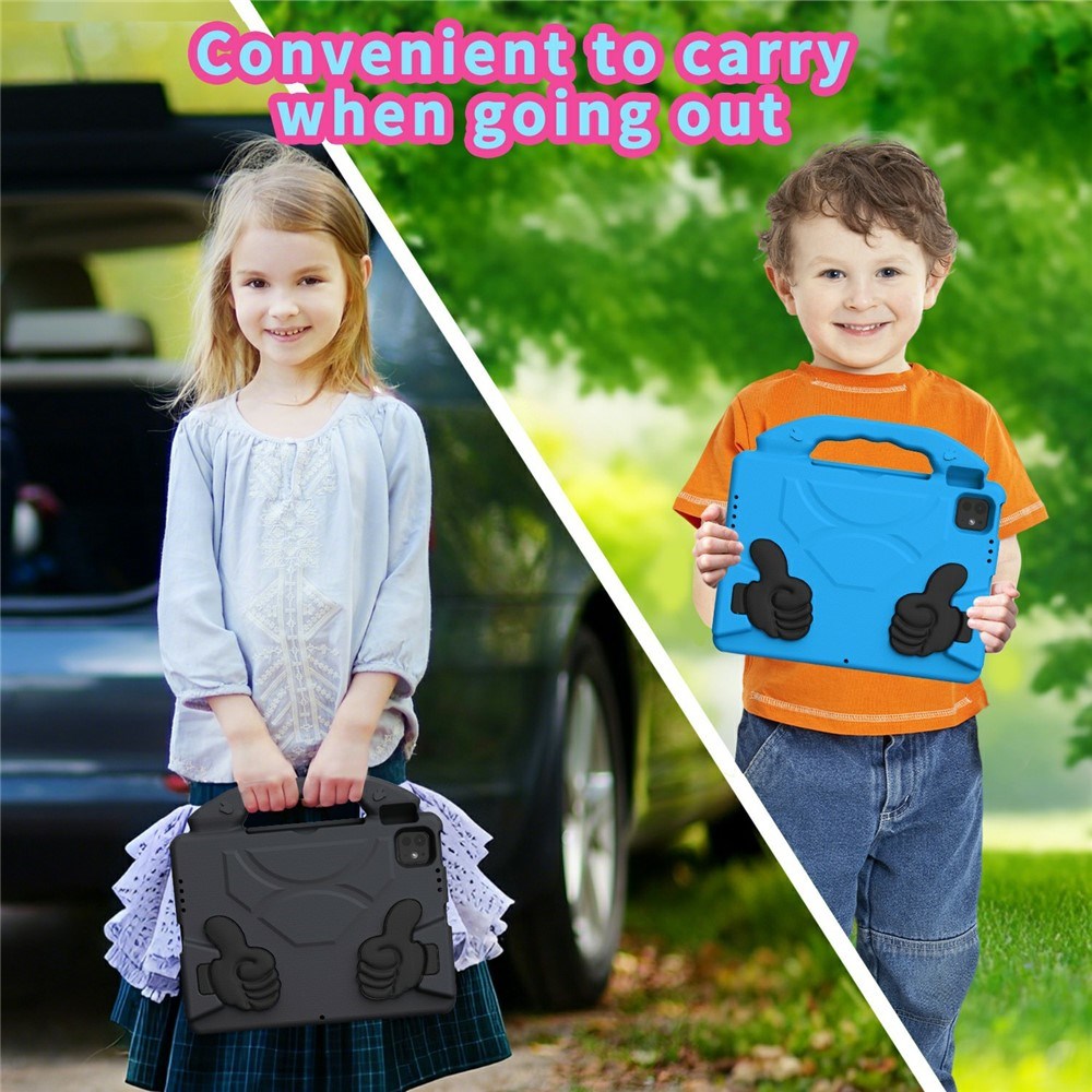 EIDERWOOD iPad Pro 11" (2025 - 2018) / Air (2022 / 2020) Kids Case with Thumb Kickstand - Black