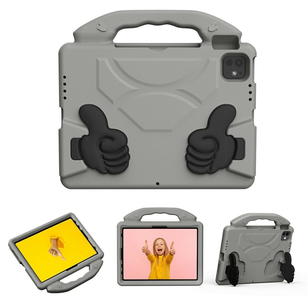 EIDERWOOD iPad Pro 11" (2025 - 2018) / Air (2022 / 2020) Kids Case with Thumb Kickstand - Grey
