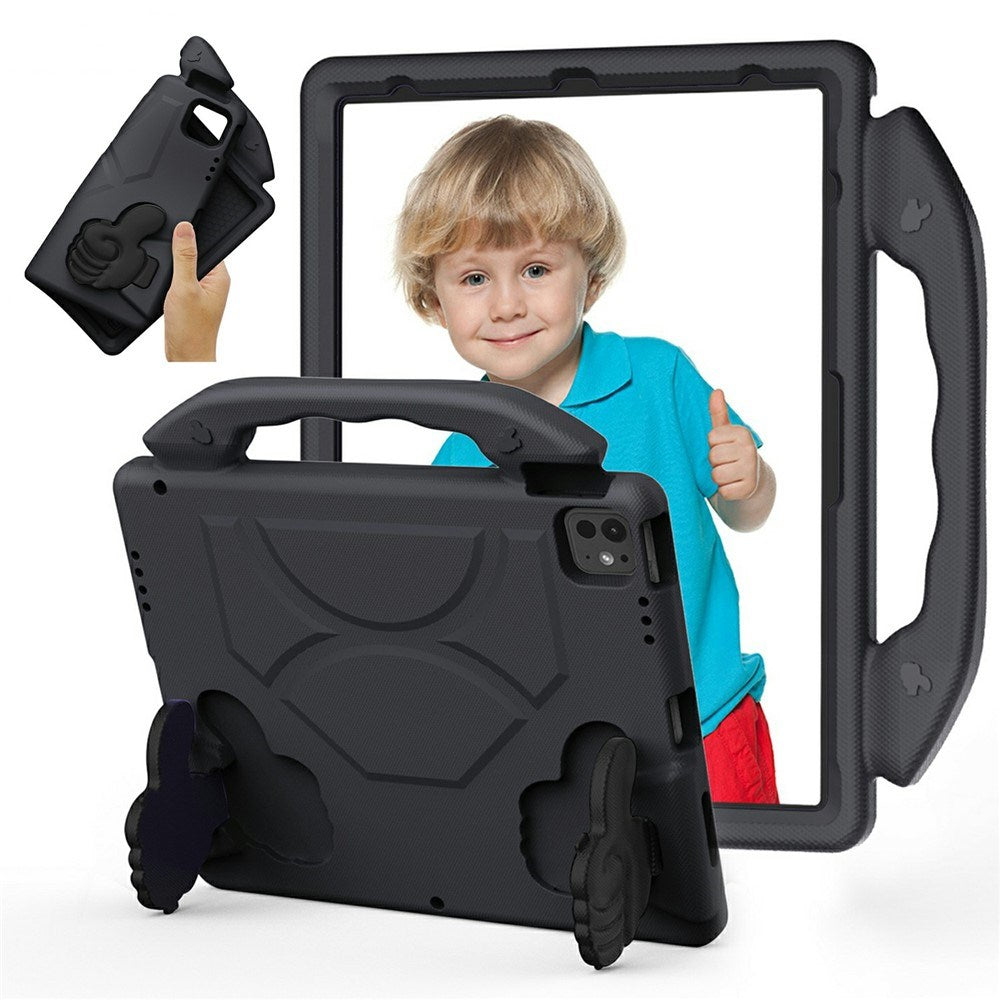 EIDERWOOD iPad Pro 12.9" (2022 / 2021 / 2020 / 2018) / Air 13" (2025 / 2024) / Pro 13" (2025 / 2024) Kids Case with Thumb Kickstand - Black