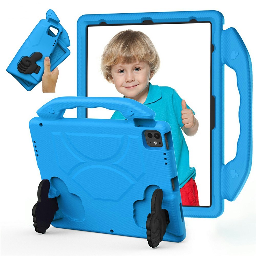 EIDERWOOD iPad Pro 12.9" (2022 / 2021 / 2020 / 2018) / Air 13" (2025 / 2024) / Pro 13" (2025 / 2024) Kids Case with Thumb Kickstand - Blue