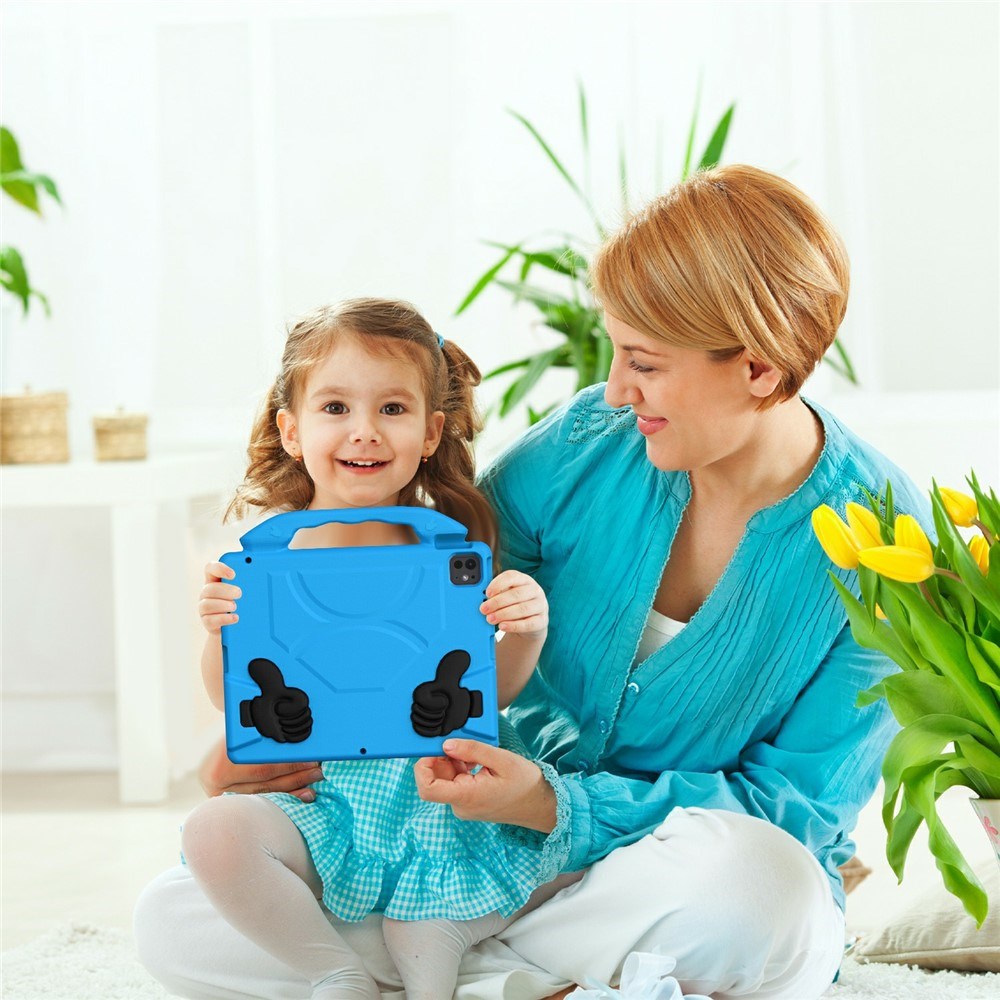 EIDERWOOD iPad Pro 12.9" (2022 / 2021 / 2020 / 2018) / Air 13" (2025 / 2024) / Pro 13" (2025 / 2024) Kids Case with Thumb Kickstand - Blue