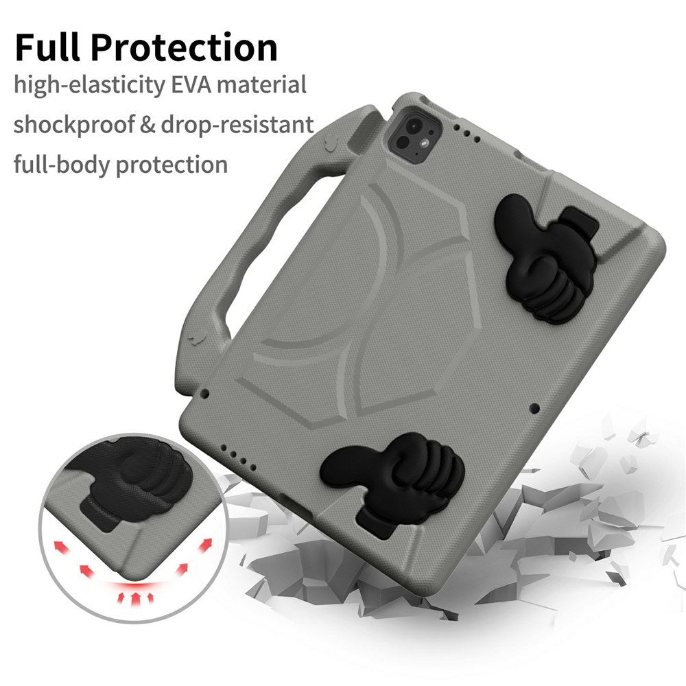 EIDERWOOD iPad Pro 12.9" (2022 / 2021 / 2020 / 2018) / Air 13" (2025 / 2024) / Pro 13" (2025 / 2024) Kids Case with Thumb Kickstand - Grey