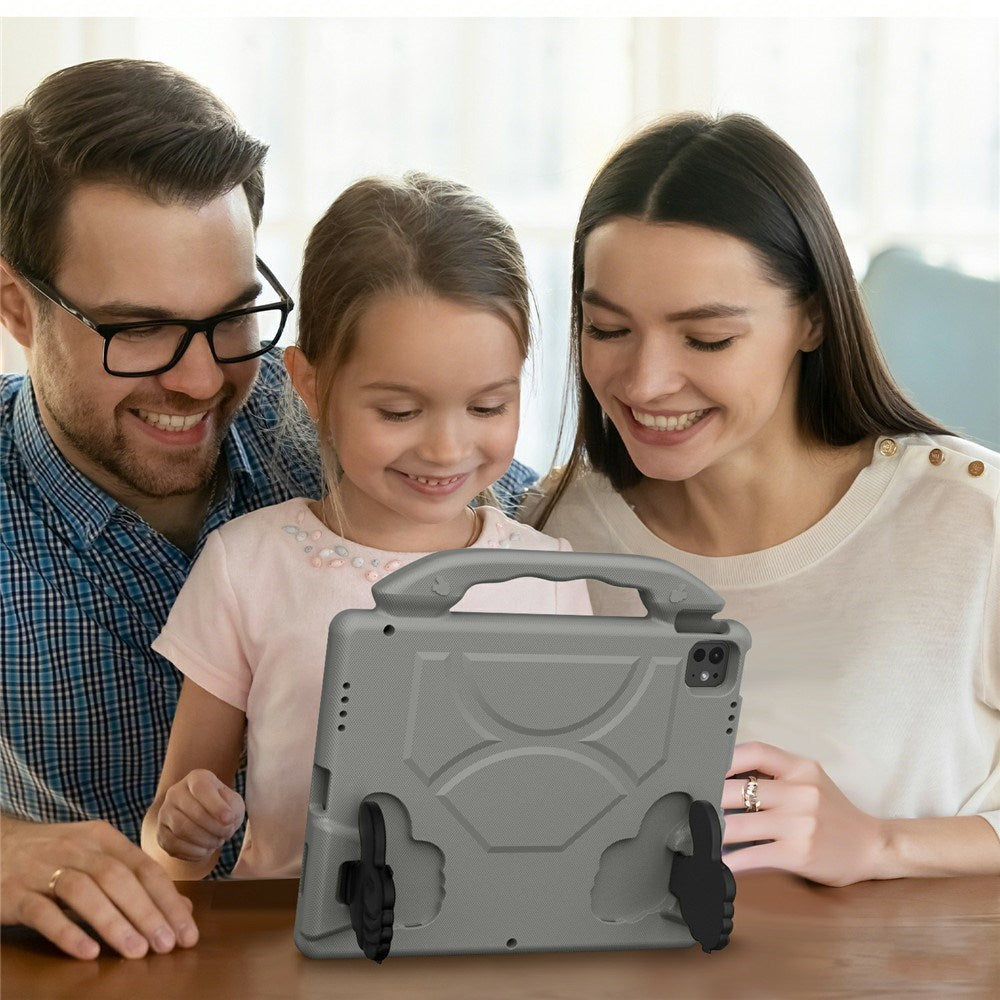 EIDERWOOD iPad Pro 12.9" (2022 / 2021 / 2020 / 2018) / Air 13" (2025 / 2024) / Pro 13" (2025 / 2024) Kids Case with Thumb Kickstand - Grey