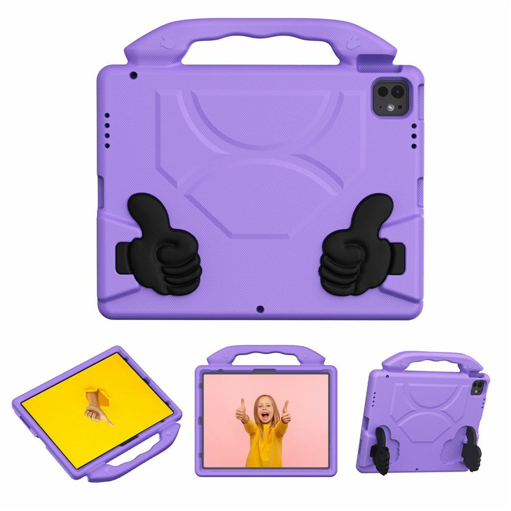 EIDERWOOD iPad Pro 12.9" (2022 / 2021 / 2020 / 2018) / Air 13" (2025 / 2024) / Pro 13" (2025 / 2024) Kids Case with Thumb Kickstand - Purple