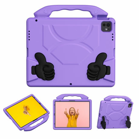 EIDERWOOD iPad Pro 12.9" (2022 / 2021 / 2020 / 2018) / Air 13" (2025 / 2024) / Pro 13" (2025 / 2024) Kids Case with Thumb Kickstand - Purple