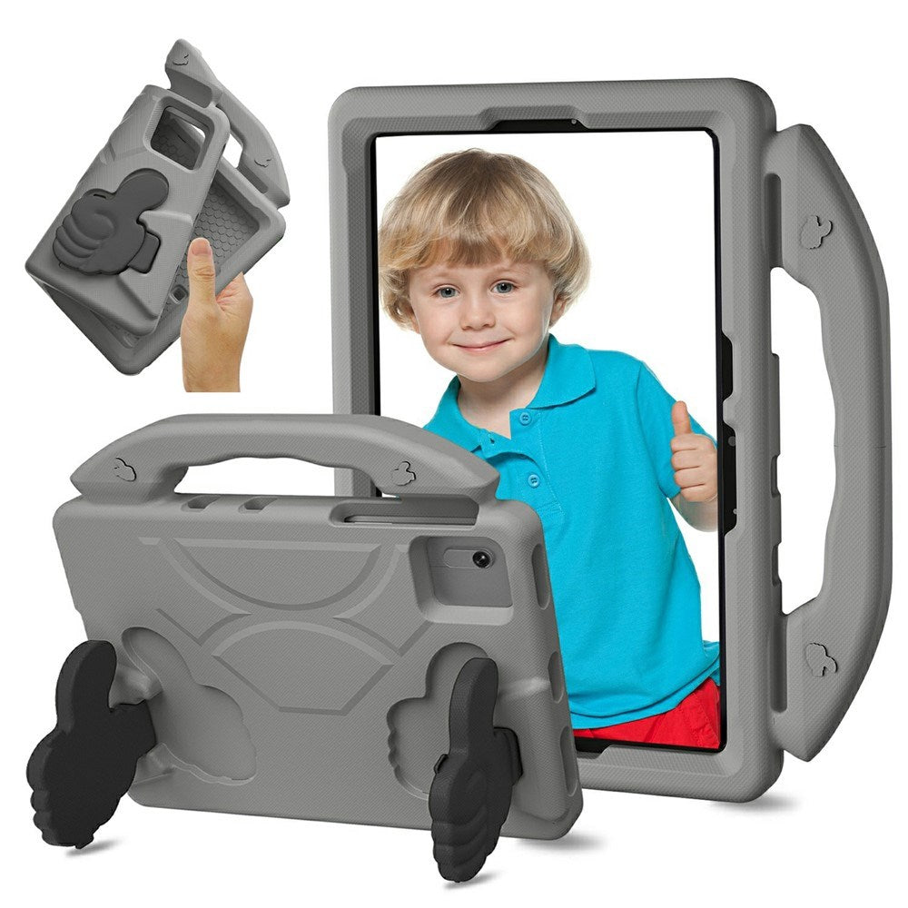 EIDERWOOD Xiaomi Redmi Pad 2 / SE / 6 / 5 / Lenovo Tab M11 / Samsung Galaxy Tab S10 FE / S9 FE / S9 / S8 / S7 Kids Case with Thumb Kickstand - Grey