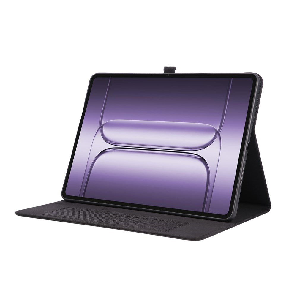 OnePlus Pad 3 Faux Leather Flip Case with Card Holder & Stand Function - Black