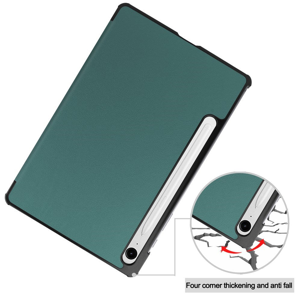 EIDERWOOD Samsung Galaxy Tab S11 / S10 Lite Tri-Fold Faux Leather Flip Case - Green