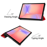 EIDERWOOD Samsung Galaxy Tab S11 / S10 Lite Tri-Fold Faux Leather Flip Case - Red