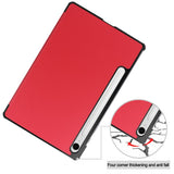 EIDERWOOD Samsung Galaxy Tab S11 / S10 Lite Tri-Fold Faux Leather Flip Case - Red