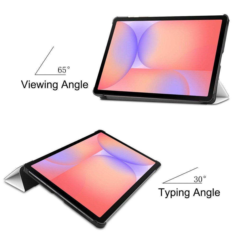 EIDERWOOD Samsung Galaxy Tab S11 / S10 Lite Tri-Fold Faux Leather Flip Case - White