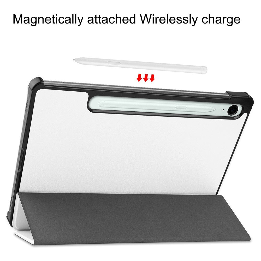 EIDERWOOD Samsung Galaxy Tab S11 / S10 Lite Tri-Fold Faux Leather Flip Case - White