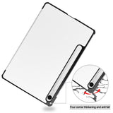 EIDERWOOD Samsung Galaxy Tab S11 / S10 Lite Tri-Fold Faux Leather Flip Case - White