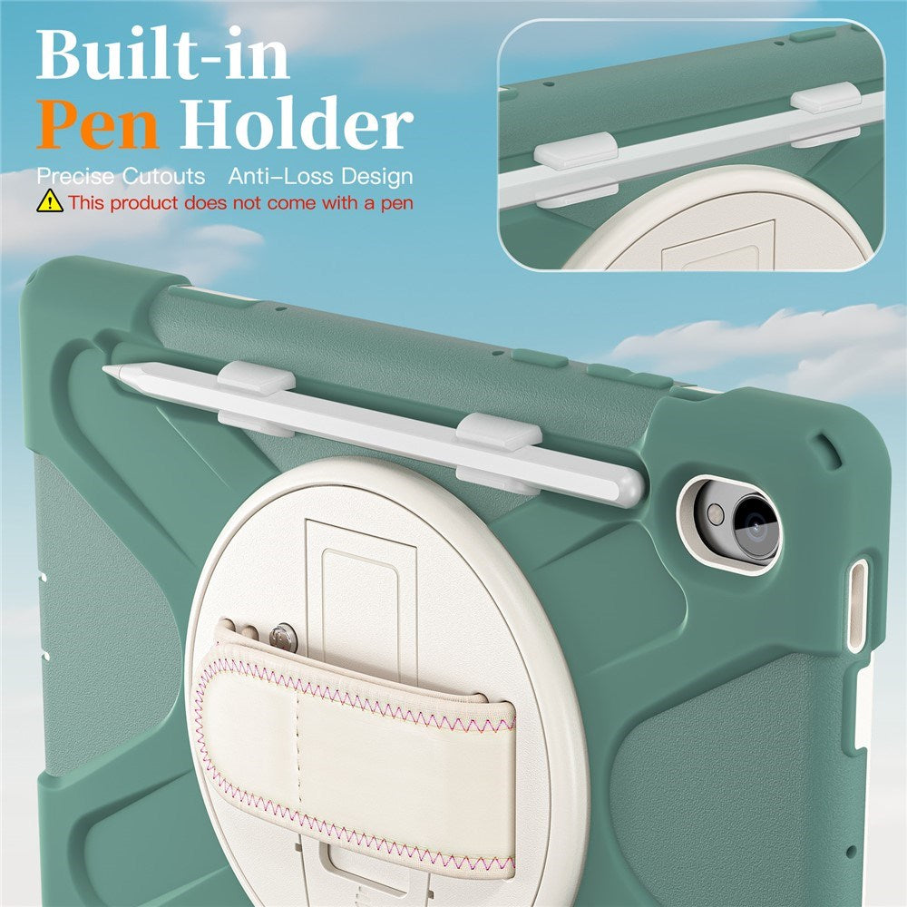 EIDERWOOD Samsung Galaxy Tab S11 Shockproof Case with 360 Degree Rotatable Kickstand & Velcro Strap - Green
