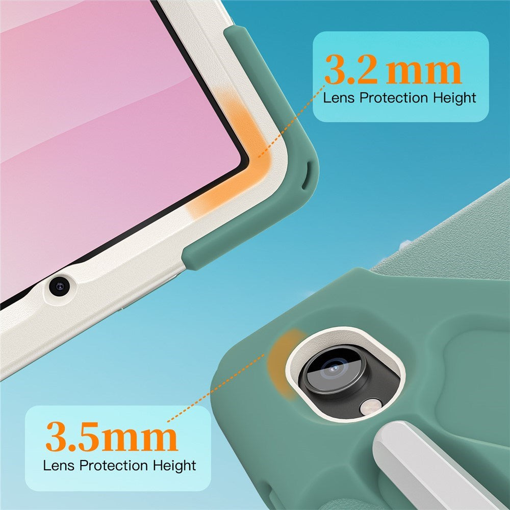 EIDERWOOD Samsung Galaxy Tab S11 Shockproof Case with 360 Degree Rotatable Kickstand & Velcro Strap - Green