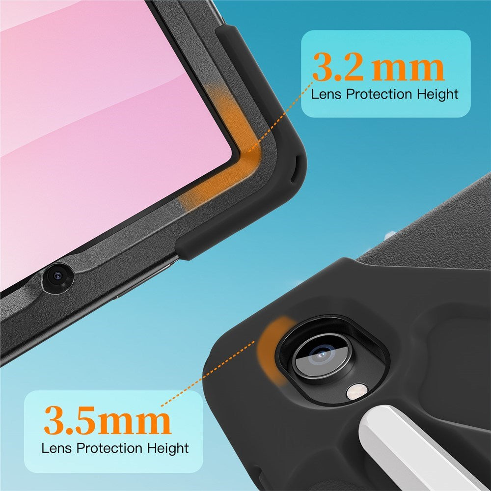 EIDERWOOD Samsung Galaxy Tab S11 Shockproof Case with 360 Degree Rotatable Kickstand & Velcro Strap - Black