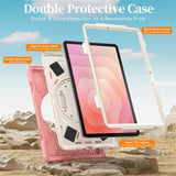 EIDERWOOD Samsung Galaxy Tab S11 Shockproof Case with 360 Degree Rotatable Kickstand & Velcro Strap - Pink
