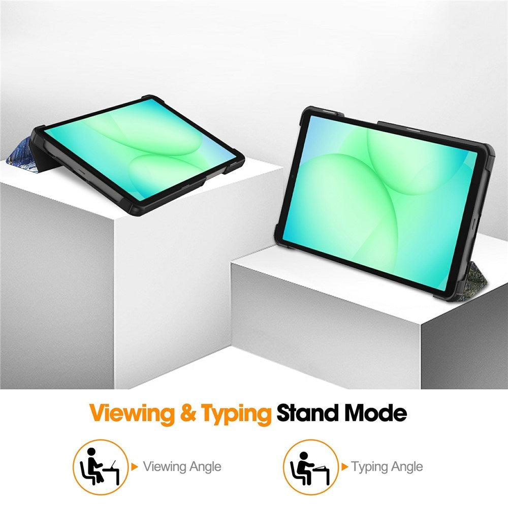 EIDERWOOD Samsung Galaxy Tab A11 Faux Leather Flip Case with Motif - Night Sky