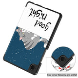 EIDERWOOD Samsung Galaxy Tab A11 Faux Leather Flip Case with Motif - Sleeping Cat