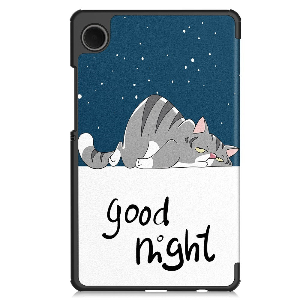 EIDERWOOD Samsung Galaxy Tab A11 Faux Leather Flip Case with Motif - Sleeping Cat