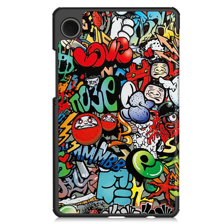 EIDERWOOD Samsung Galaxy Tab A11 Faux Leather Flip Case with Motif - Graffiti