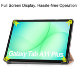 Samsung Galaxy Tab A11+ (Plus) EIDERWOOD Faux Leather Case with Stand - Rose Gold