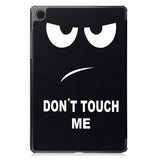 Samsung Galaxy Tab A11+ (Plus) EIDERWOOD Faux Leather Flip Case with Motif - "Don't Touch Me"