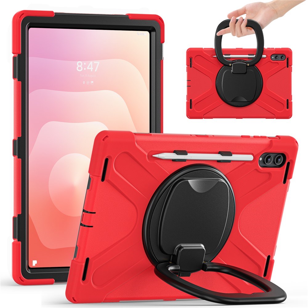 Samsung Galaxy Tab S12 Ultra / S11 Ultra EIDERWOOD Tough Case w. Kickstand - Red / Black