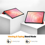 Samsung Galaxy Tab S12+ (Plus) EIDERWOOD Artificial Leather Case with Stand - Red