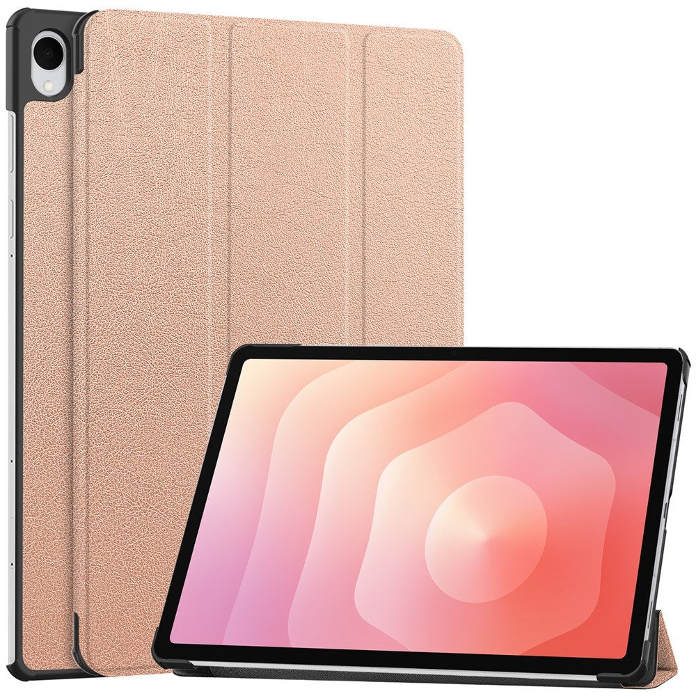 Samsung Galaxy Tab S12+ (Plus) EIDERWOOD Artificial Leather Case with Stand - Rose Gold