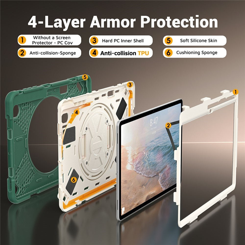 Samsung Galaxy Tab S12+ (Plus) EIDERWOOD Hybrid Rugged Case w. Kickstand - Green