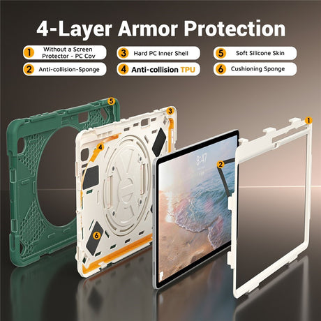 Samsung Galaxy Tab S12+ (Plus) EIDERWOOD Hybrid Rugged Case w. Kickstand - Green