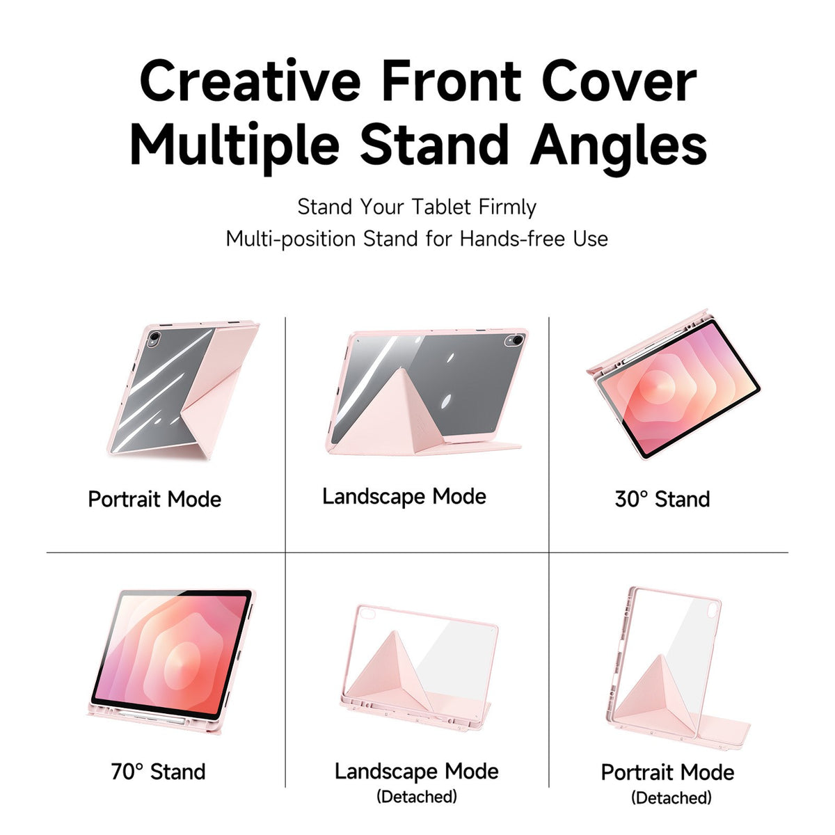 Samsung Galaxy Tab S12+ (Plus) DUX DUCISOrigami Hybrid Faux Leather Flip Case - Pink