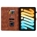 iPad Mini (2026) 8th Gen. EIDERWOOD Floral Textured Faux Leather Flip Case - Brown