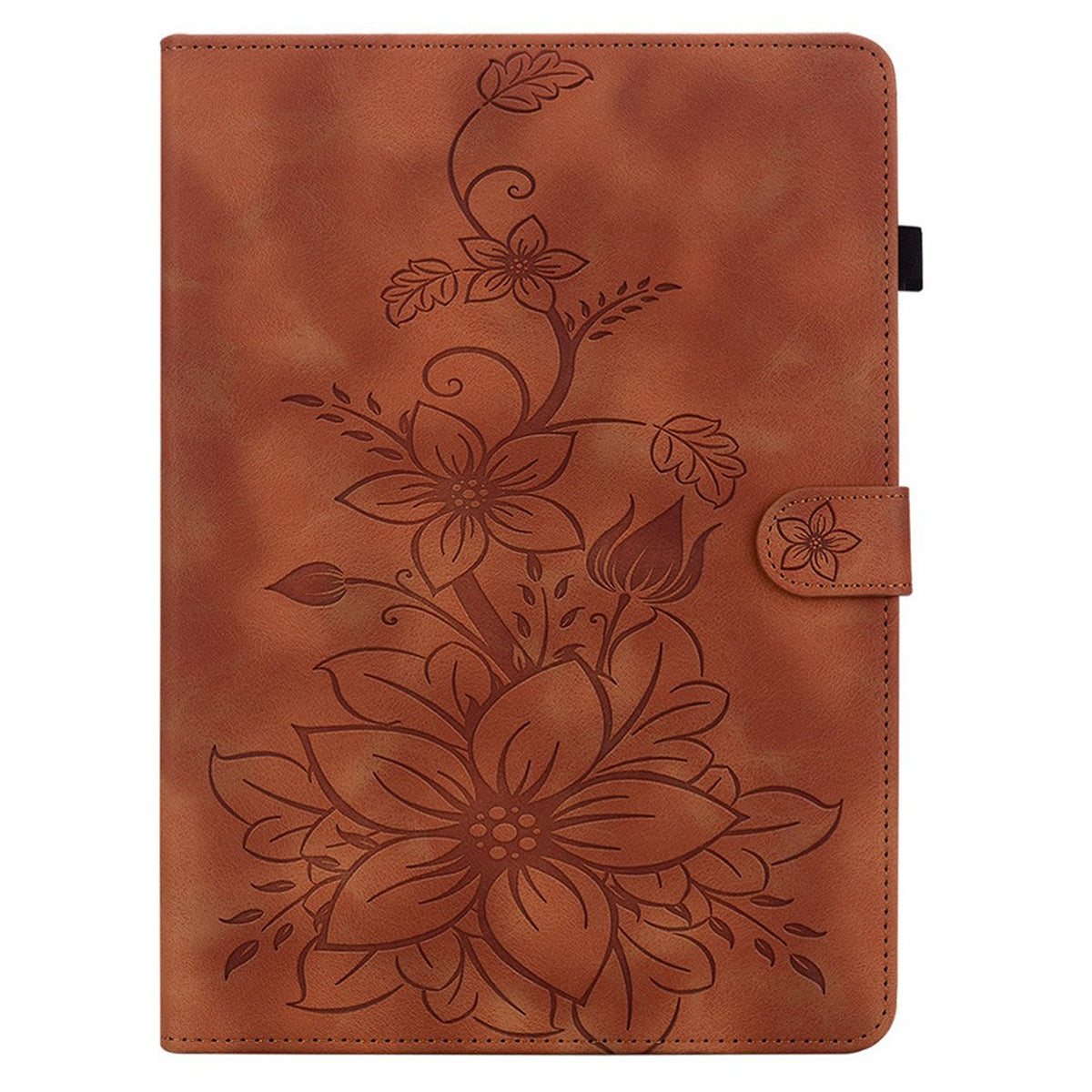 iPad Mini (2026) 8th Gen. EIDERWOOD Floral Textured Faux Leather Flip Case - Brown