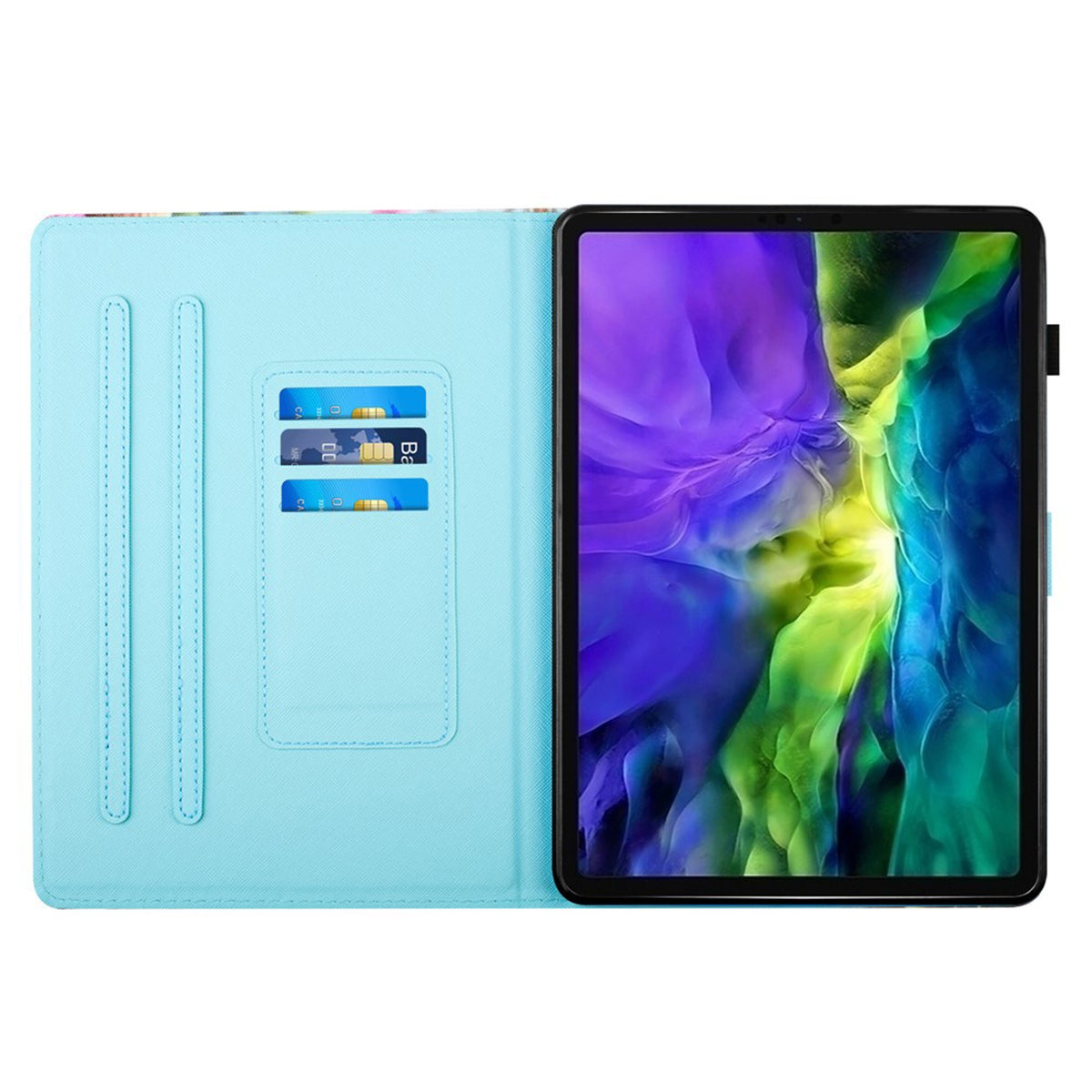 iPad Mini (2026) 8th Gen. EIDERWOOD Faux Leather Flip Case with Card Holder - Raccoon