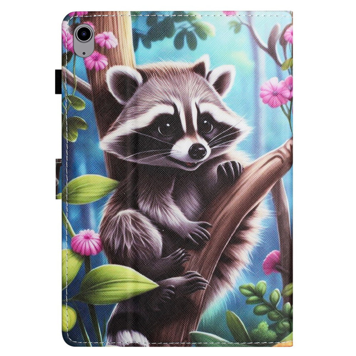iPad Mini (2026) 8th Gen. EIDERWOOD Faux Leather Flip Case with Card Holder - Raccoon