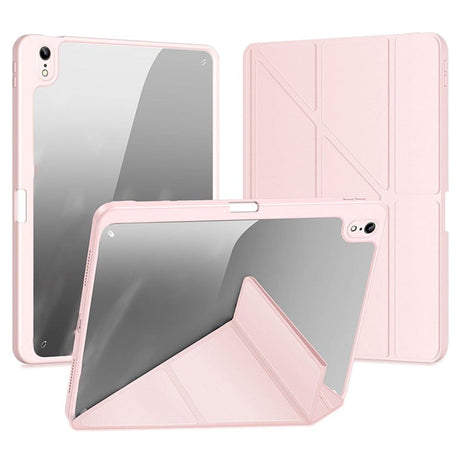 iPad 10.9" (2022) PU Leather / Plastic Flip Case - DUX DUCIS MAGI Series - Transparent / Pink