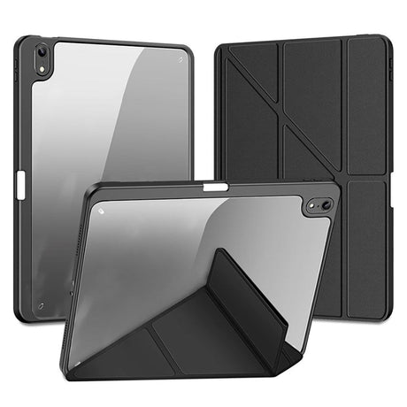 iPad 10.9" (2024/2022) PU Leather / Plastic Flip Case - DUX DUCIS MAGI Series - Transparent / Black