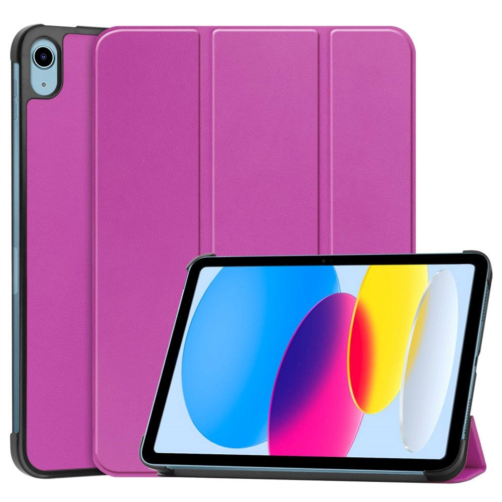 Apple iPad 10.9" (2024/2022) PU Leather Flip Case w. Stand - Purple