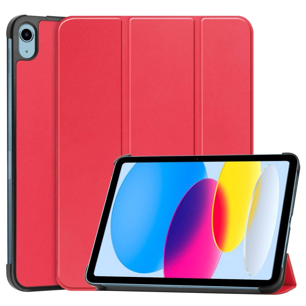 Apple iPad 10.9" (2024/2022) PU Leather Flip Case w. Stand - Red