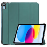 Apple iPad 10.9" (2024/2022) PU Leather Flip Case w. Stand - Green