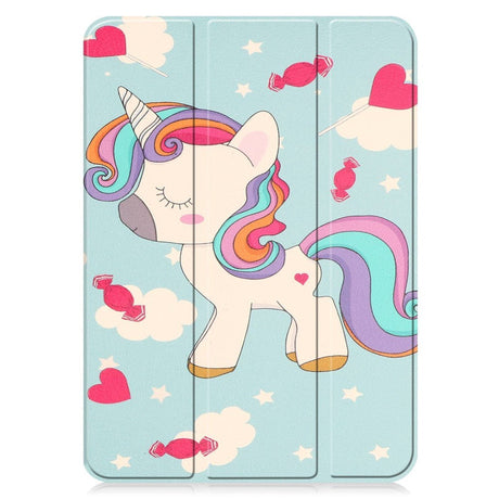 iPad 10.9" (2024/2022) Leather Tri-fold Case - Unicorn