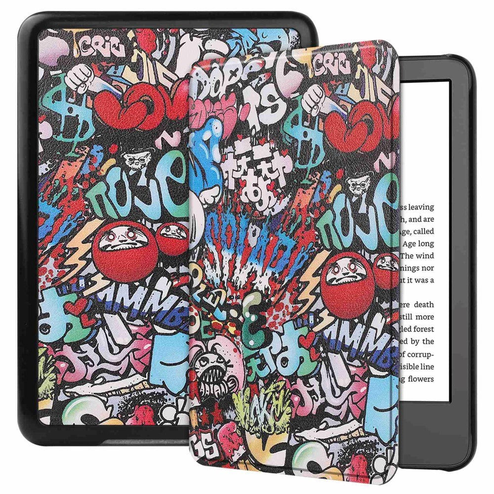 Amazon Kindle 11th Generation (2022) PU Leather Flip Case w. Seelp/ Wake-up Function - Graffiti