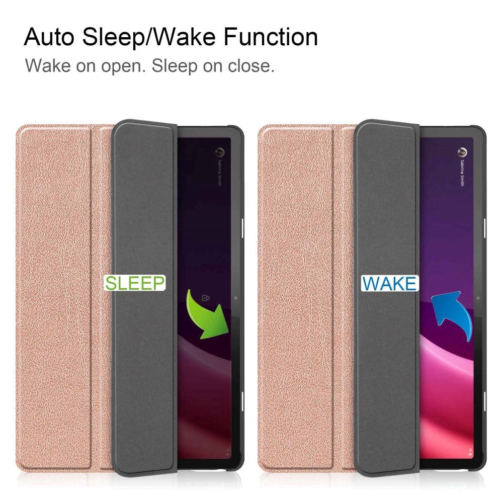 Lenovo Tab P11 Gen. 2 Tri-fold Flip Case w. Sleep / Wake-up Function - Rose Gold