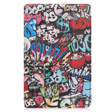 EIDERWOOD Nokia T21 Tri-Fold PU Flip Case with Sleep / Wake-up Function - Graffiti